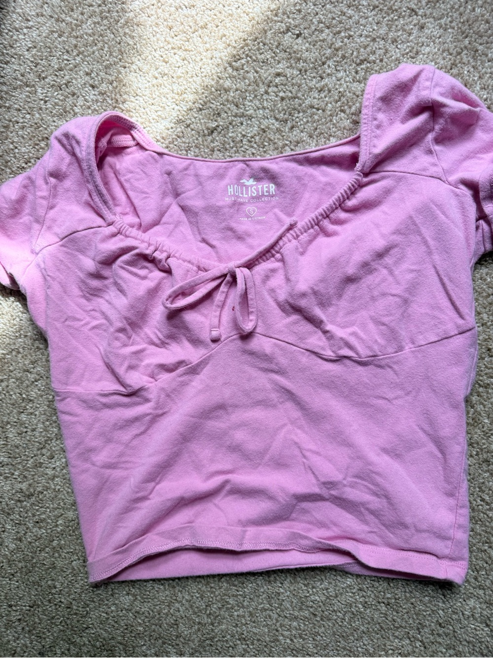 Hollister Mauve Pink Tie-Front Crop Top